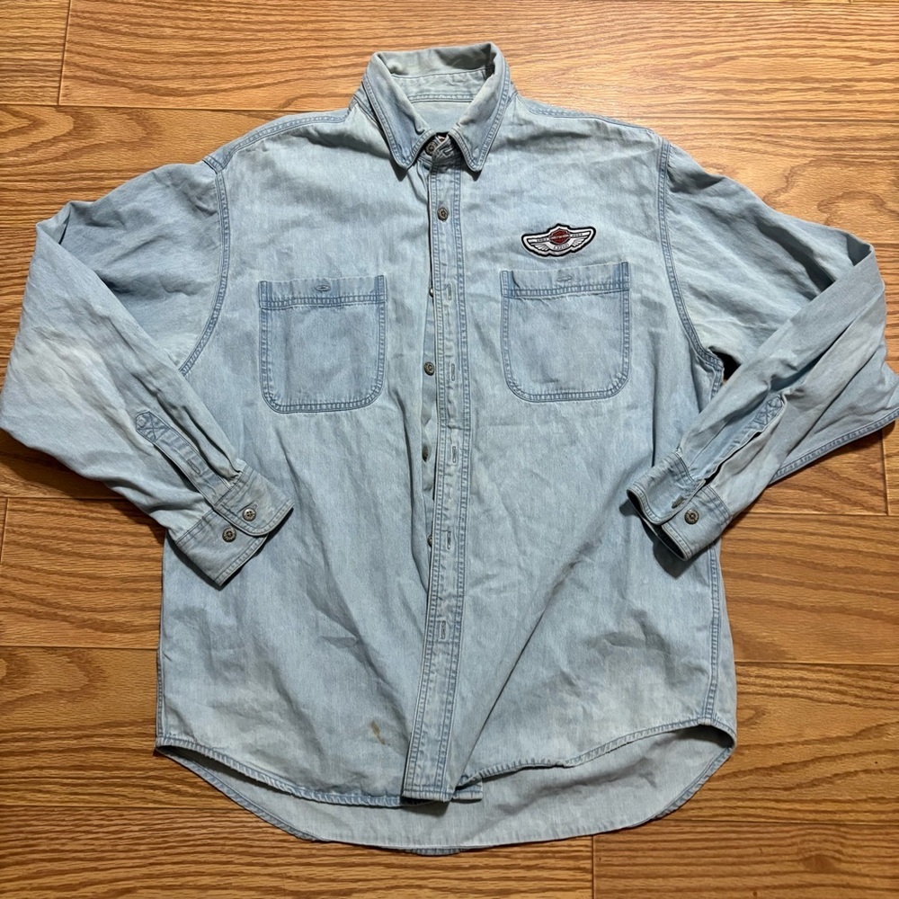 Vintage Harley Davidson Button Down Large